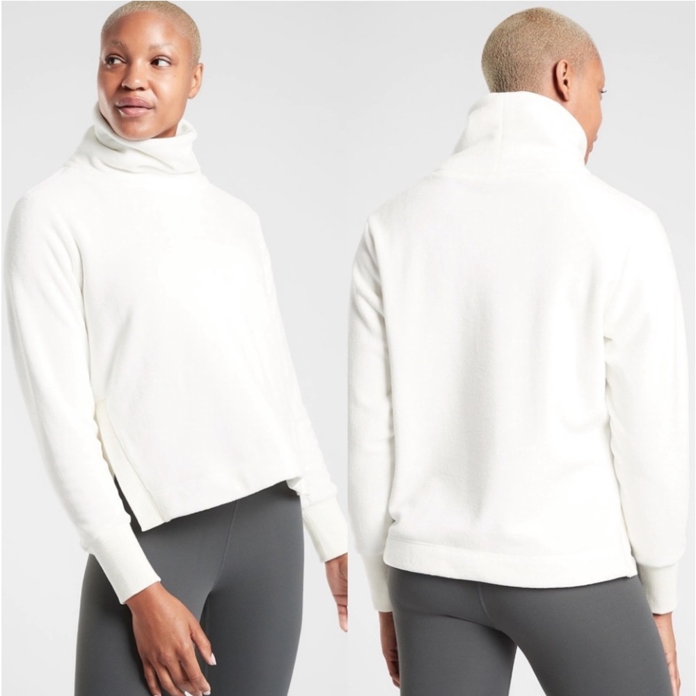 Athleta Double Cozy Karma Funnel Neck, Sea Salt Size LP.